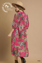Load image into Gallery viewer, Paisley Tiered Midi Dress - Pink