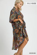 Load image into Gallery viewer, Boho Autumn Midi Dress - Brown Mix