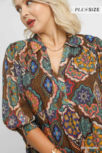 Load image into Gallery viewer, Boho Autumn Midi Dress - Brown Mix