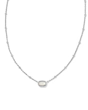 Load image into Gallery viewer, Kendra Scott Mini Elisa Silver Satellite Short Pendant Necklace in Ivory Mother of Pearl