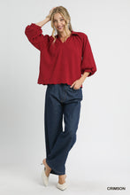 Load image into Gallery viewer, Chelsea Collared Blouse - Crimson