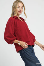 Load image into Gallery viewer, Chelsea Collared Blouse - Crimson