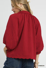 Load image into Gallery viewer, Chelsea Collared Blouse - Crimson