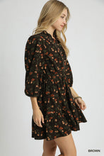 Load image into Gallery viewer, Stevie Floral Corduroy Dress - Brown