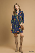 Load image into Gallery viewer, Reagan Floral Dress - Navy