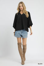 Load image into Gallery viewer, Alexa Floral Textured Blouse - Black