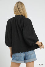 Load image into Gallery viewer, Alexa Floral Textured Blouse - Black