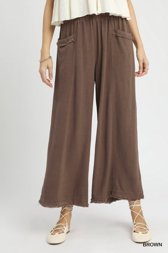 Lowkey Linen Palazzo Pants - Brown