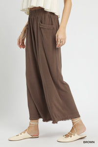 Lowkey Linen Palazzo Pants - Brown