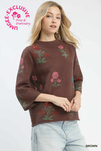 Load image into Gallery viewer, Dawn Floral Knit Sweater - Brown