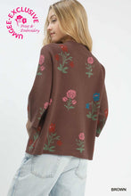 Load image into Gallery viewer, Dawn Floral Knit Sweater - Brown