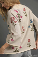 Load image into Gallery viewer, Dawn Floral Knit Sweater - Stone