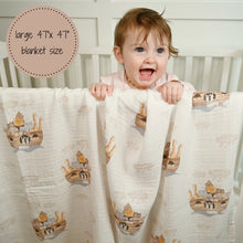Load image into Gallery viewer, Noah's Ark Muslin Swaddle Blanket