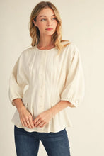 Load image into Gallery viewer, Rhonda Drop Shoulder Peplum Top - Off White