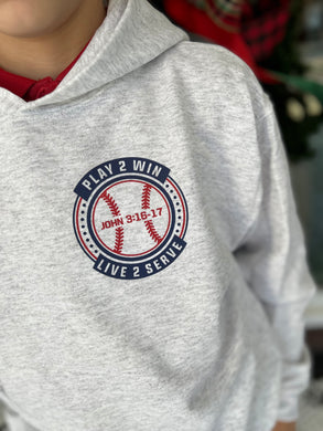 Live to Serve Baseball Hoodie, Pullover, or T-Shirt