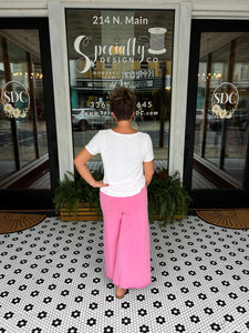 Emma Wide Leg Pants by Easel - Barbie Pink