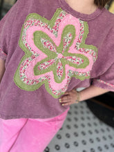 Load image into Gallery viewer, Groovy Flower Patch Top - Dusty Magenta *Curvy*