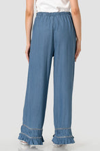 Load image into Gallery viewer, Mineral Washed Ruffle Pants - Blue