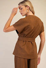 Load image into Gallery viewer, Allie Wrap Waist Tie Top - Camel