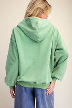 Load image into Gallery viewer, Floral Patch Washed Terry Pullover - Green
