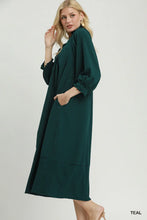 Load image into Gallery viewer, Gretchen Striped Seersucker Midi Dress - Teal
