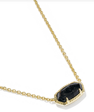Load image into Gallery viewer, Kendra Scott Elisa Gold Boo Short Pendant Necklace - Black Granite