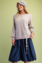 Load image into Gallery viewer, Lace Back Knit Pullover Top - Mushroom