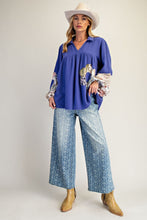 Load image into Gallery viewer, Patch Gauze Tunic - Royal Blue