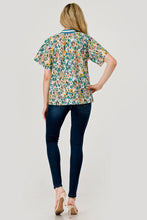 Load image into Gallery viewer, Mara Floral Top - Teal Mix