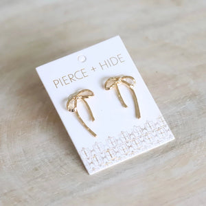 Pierce + Hide Textured Gold Ribbon Earrings