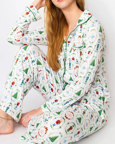 Ladies Nutcracker Waltz Pajama Set - White