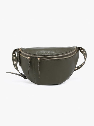 Nova Studded Sling Bag - Dark Olive