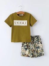 Load image into Gallery viewer, Duck Embroidered Camo Shorts Set