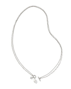 Kendra Scott Eve Silver Chain Multi Strand Necklace in White Pearl