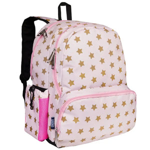 Kid's 17" Backpack - Pink & Gold Stars