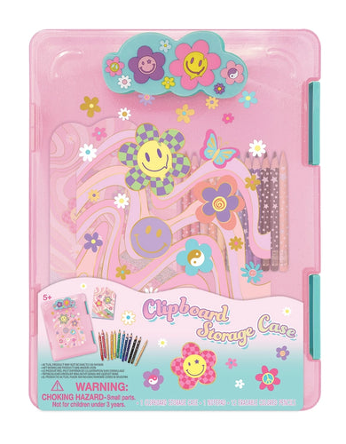 Girl's Clipboard Storage Case - Groovy Flower