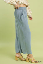Load image into Gallery viewer, Scallop Hem Linen Pants - Steel Blue