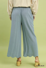 Load image into Gallery viewer, Scallop Hem Linen Pants - Steel Blue