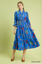 Load image into Gallery viewer, Zanel Floral Dress - Cerulean