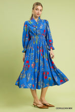 Load image into Gallery viewer, Zanel Floral Dress - Cerulean