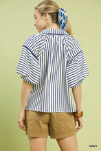 Load image into Gallery viewer, Delilah Chevron Top - Navy