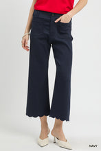 Load image into Gallery viewer, Scalloped Wide Leg Pants - Navy