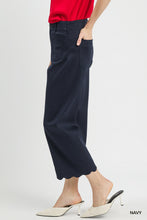 Load image into Gallery viewer, Scalloped Wide Leg Pants - Navy