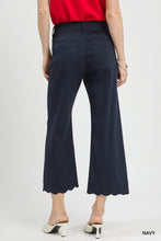 Load image into Gallery viewer, Scalloped Wide Leg Pants - Navy