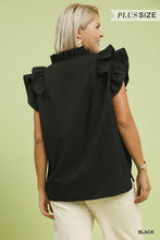 Load image into Gallery viewer, Penny Ruffle Sleeve Top - Black