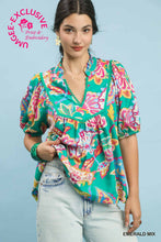Load image into Gallery viewer, Janie Floral Top - Emerald