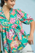 Load image into Gallery viewer, Janie Floral Top - Emerald