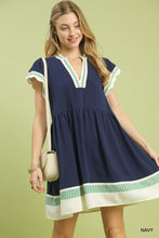 Load image into Gallery viewer, Olivia Flutter Sleeve Dress - Navy