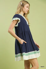 Load image into Gallery viewer, Olivia Flutter Sleeve Dress - Navy