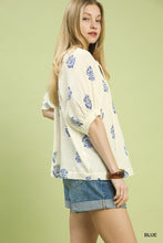 Load image into Gallery viewer, Primrose Floral Top - Blue